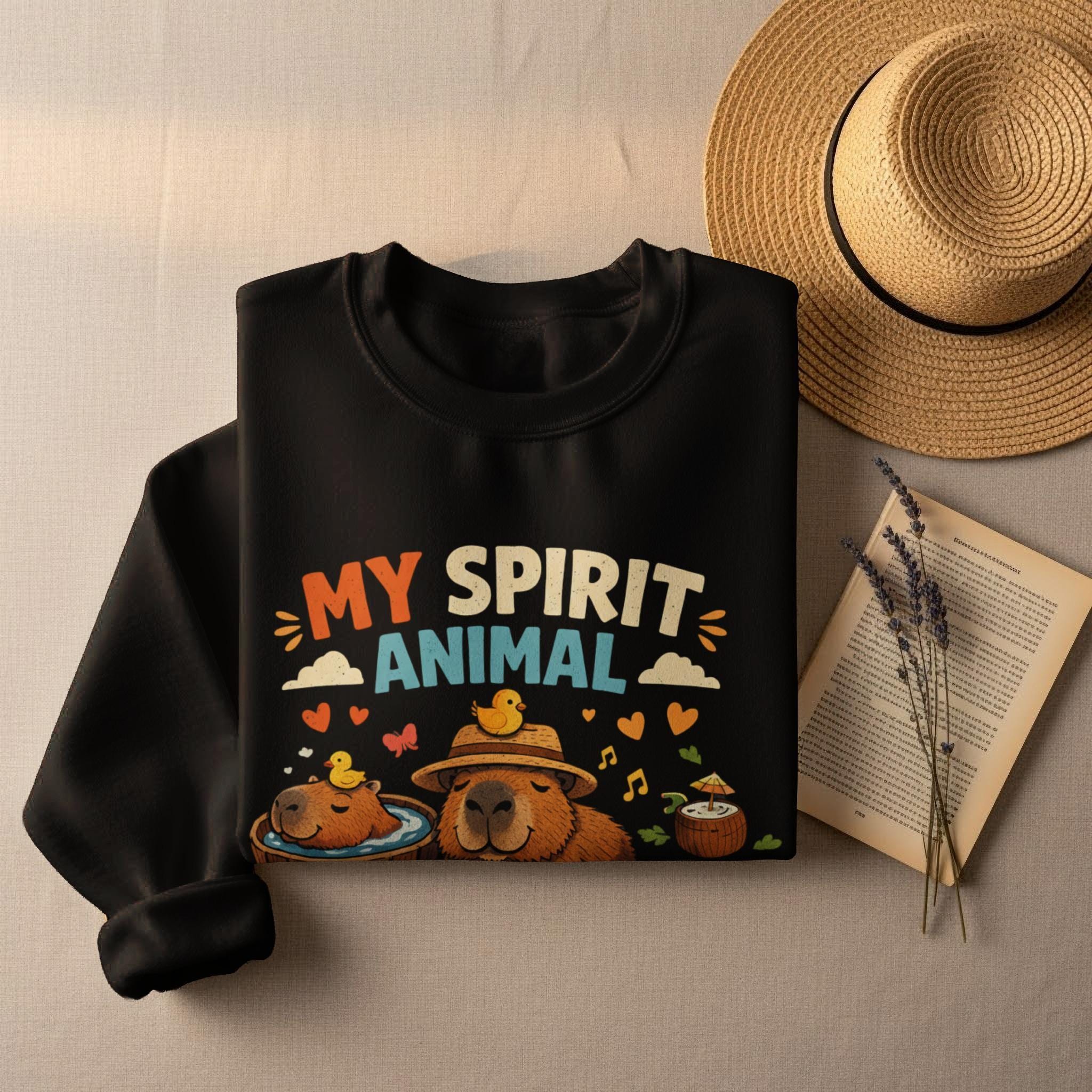 My Spirit Animal Sweatshirt, Cute Capybara Shirt, Animal Lover Gift, Funny Graphic Tee, Cozy Animal Top, Unisex Casual Wear
