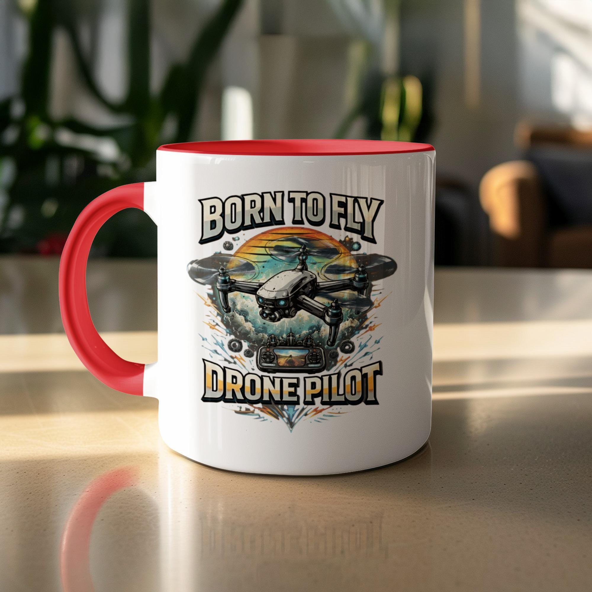 Born to Fly Drone Pilot Mug, Drone Enthusiast Coffee Cup, Perfect Gift for Drone Pilots, Unique Mug for Drone Lovers