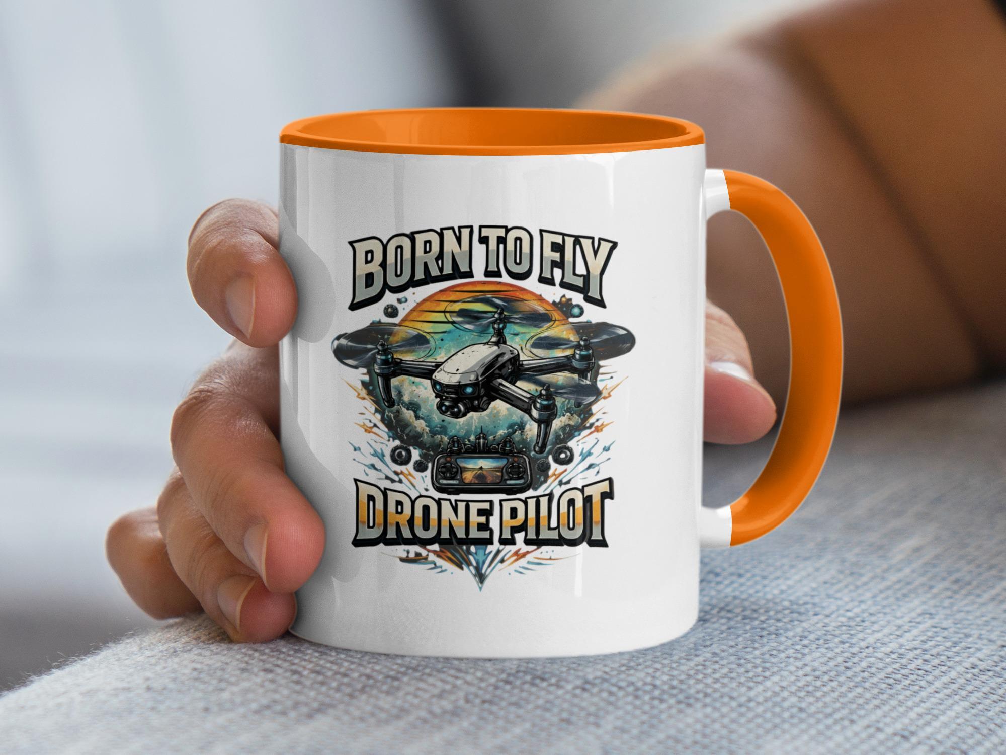 Born to Fly Drone Pilot Mug, Drone Lover Gift, Drone Enthusiast Present, Drone Pilot Accessories, Unique Drone Mug, Gift for Him