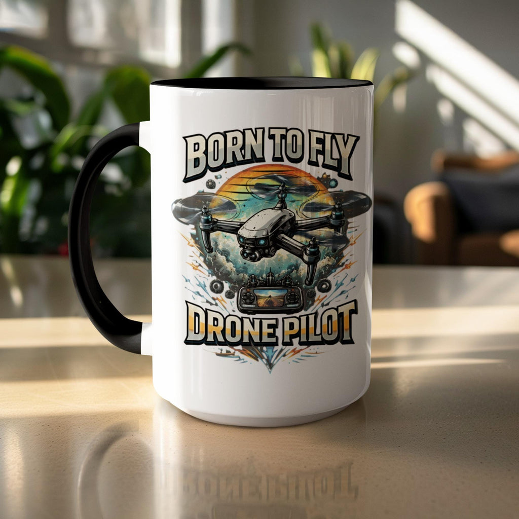 Born to Fly Drone Pilot Mug, Drone Enthusiast Gift Coffee Cup, Gift for Drone Operators, Unique Drone Flying Mug