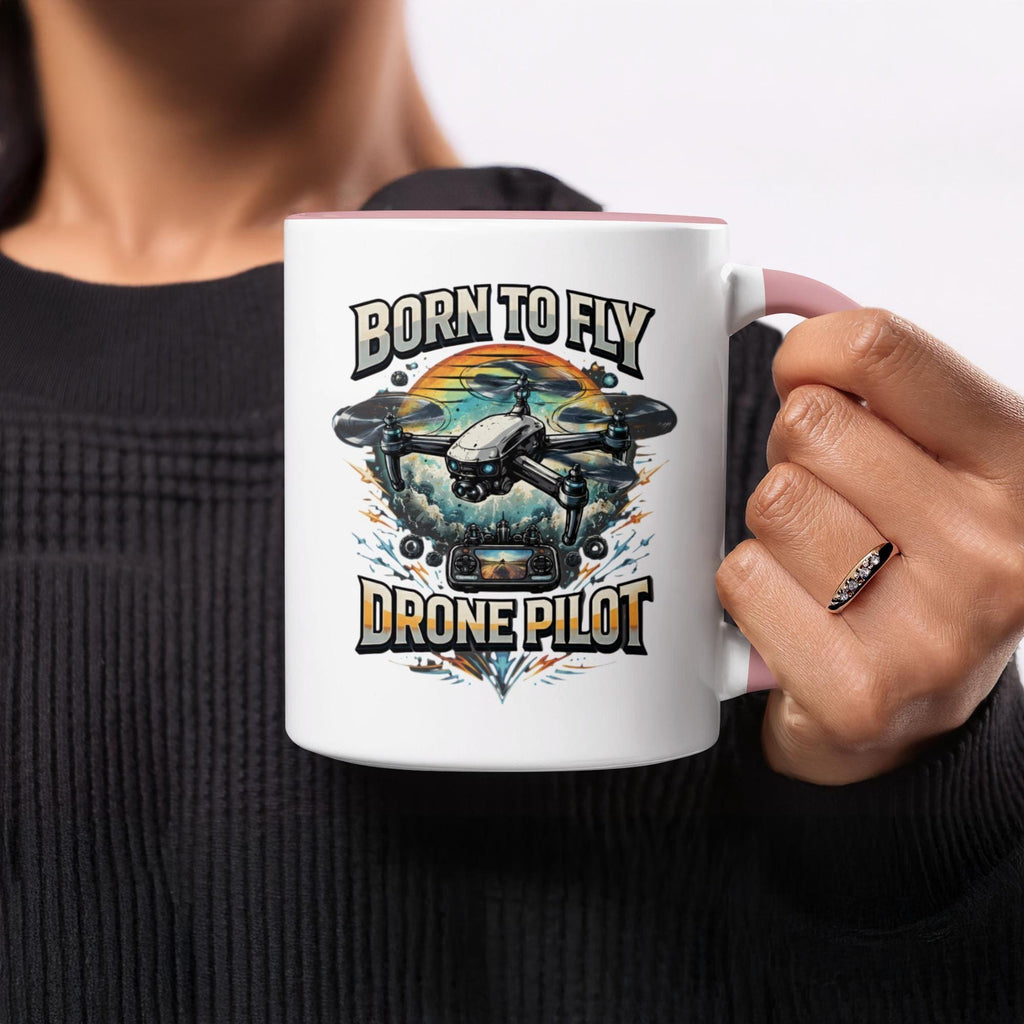 Born to Fly Drone Pilot Mug, Drone Enthusiast Gift, Unique Drone Pilot Coffee Mug, Drone Operator Birthday Present