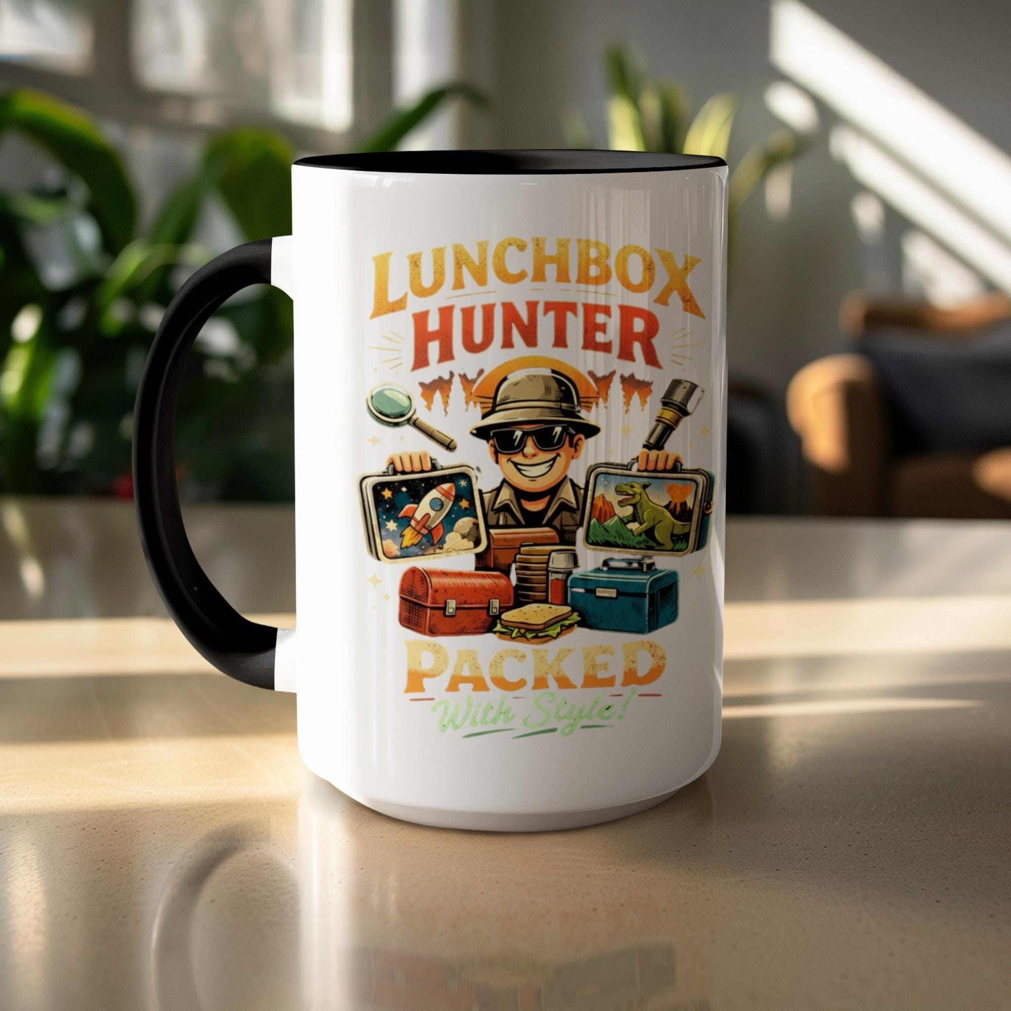 Lunchbox Hunter Mug, Packed With Style Mug, Funny Lunchbox Mug, Stylish Mug, Cool Coffee Mug, Gift Idea, Office Mug, Fun Mug, Unique Mug