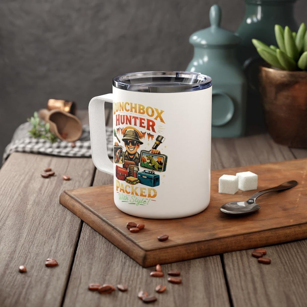 Travel Coffee Mug, Lunchbox Hunter Design, Adventure Mug, Packed with Style, Outdoor Enthusiast Gift, Fun Camping Mug, Unique Drinkware