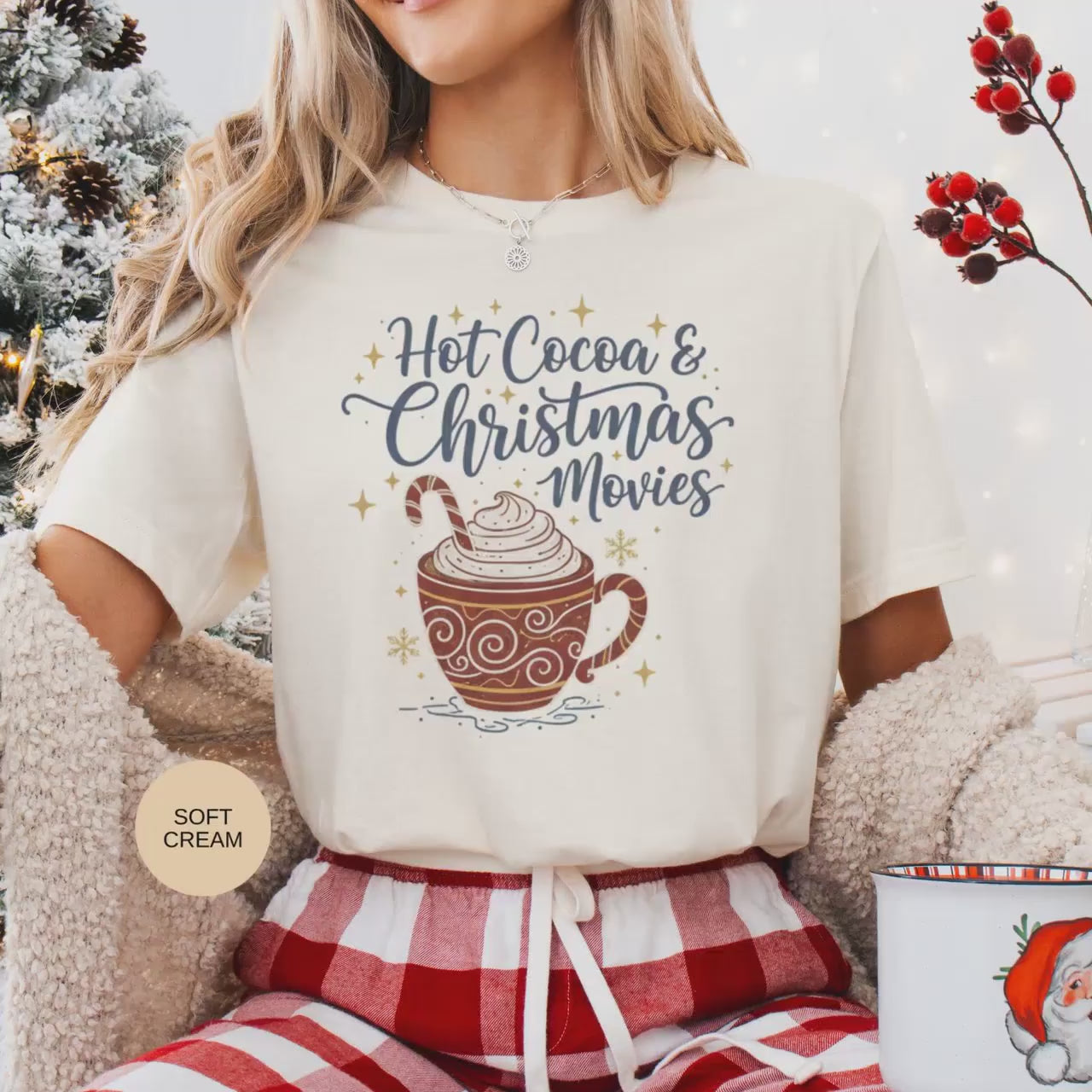 Hot Cocoa Christmas Movies Shirt, Holiday Movie Tee, Cozy Winter Apparel, Christmas Movie Night Gift, Adult Holiday Top, Bella Canvas Tee