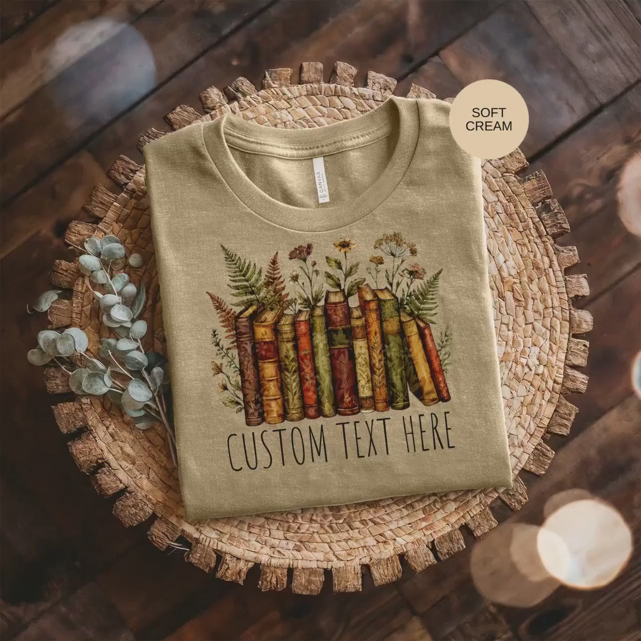 Custom Text Books T-Shirt, Personalized Book Lover Gift, Unique Literary Shirt, Bookish Tee, Floral Books Graphic Shirt, Custom Library