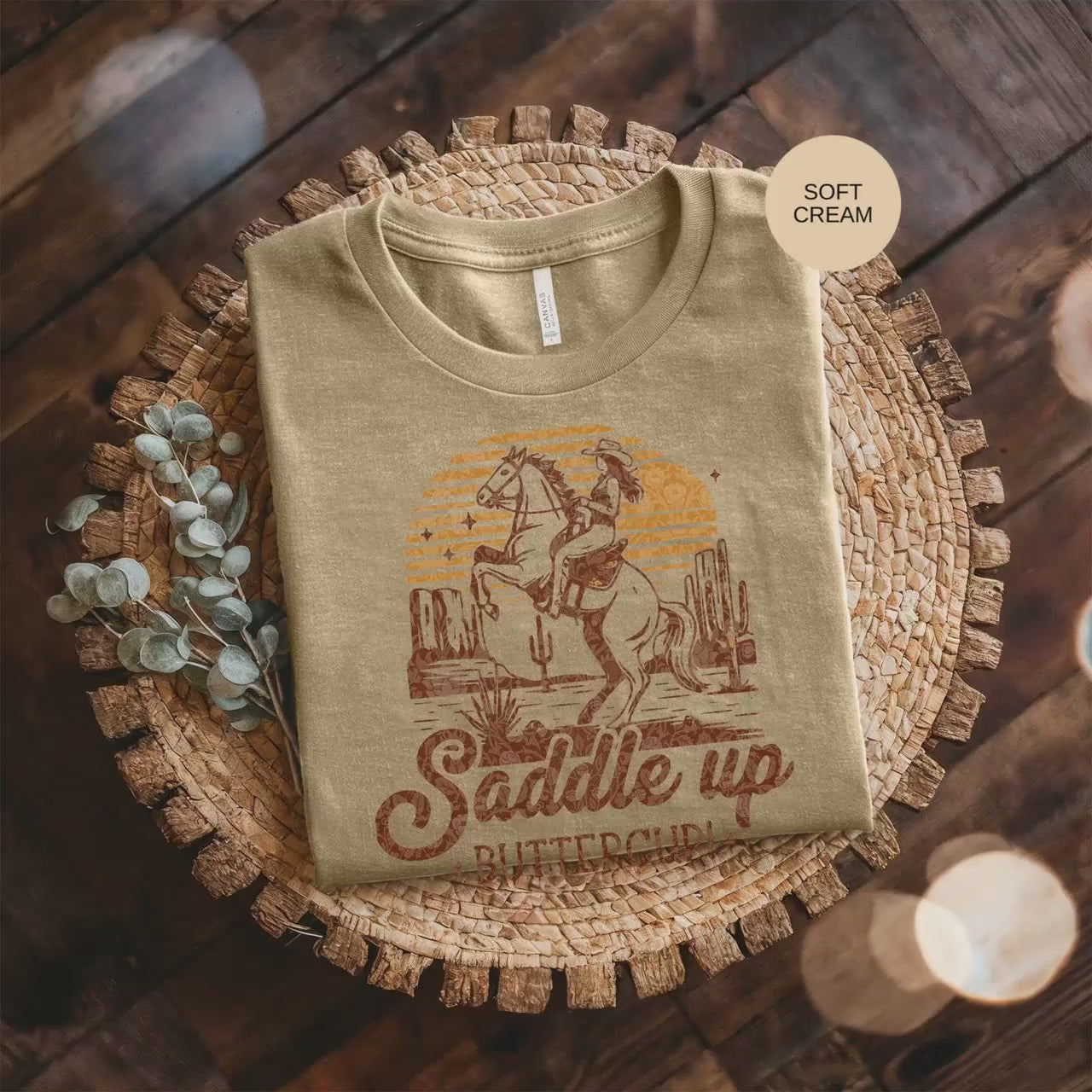 Country Western Cowgirl Shirt, Rodeo Horse Lover Tee, Saddle Up Buttercup Western Top, Horseback Riding Gift, Unisex Western Style T-Shirt