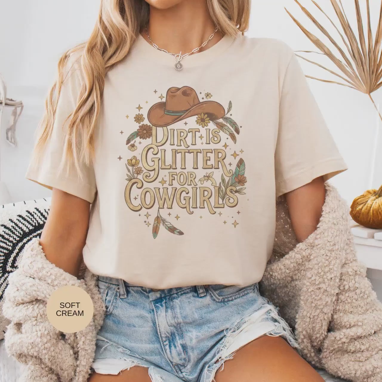 Dirt Glitter Tee Cowgirl Glitter Tee Cotton Shirt: Unisex Western Dirt Print, Vintage Rodeo Style, Rustic Ranch Equestrian Top S-XXL