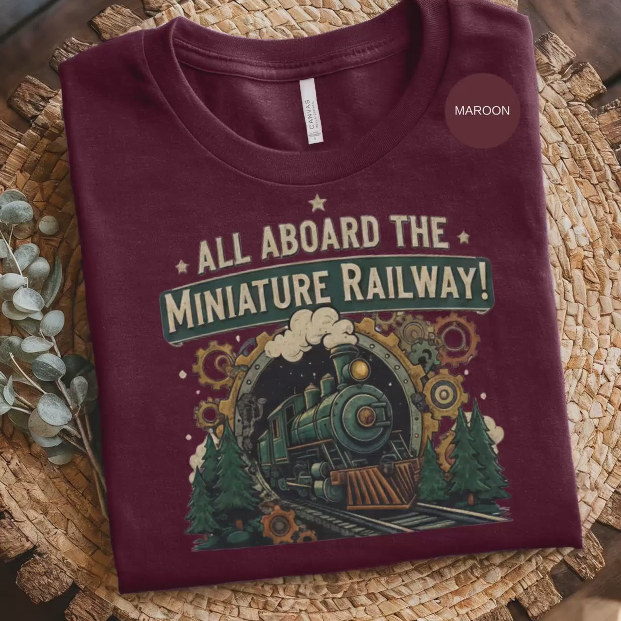 All Aboard Miniature Railway T Shirt, Train Lover Tee, Steam Train Shirt, Gift for Railfan, Model Train Enthusiast, Locomotive TShirt