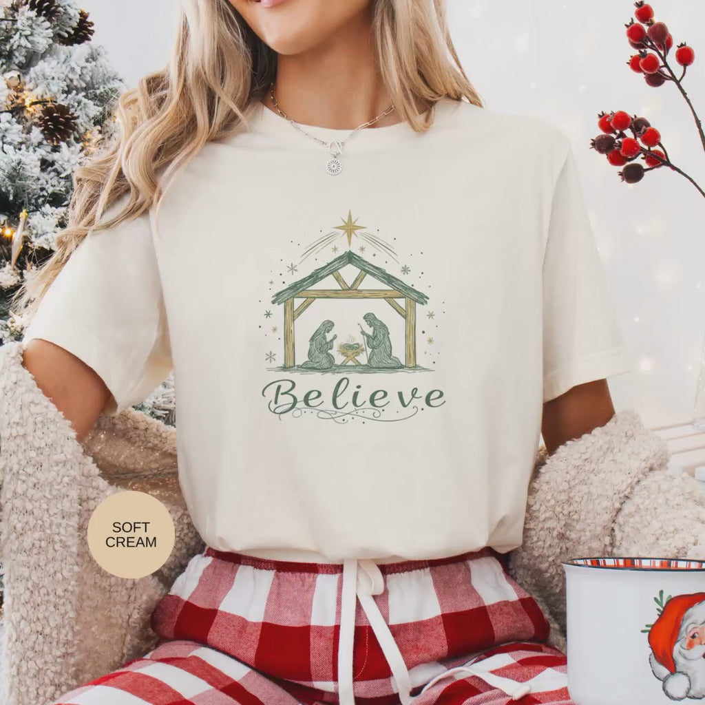 Christmas Believe T-Shirt, Holiday Shirt, Christmas Sweater, Festive Tee, Seasonal Shirt Unisex, Christmas Gift, Holiday, Christmas Spirit