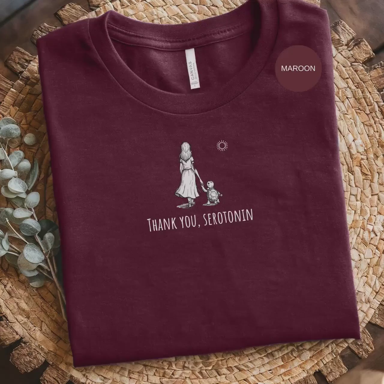 Thank You Serotonin T-Shirt, Inspirational Graphic Tee, Motivation Shirt, Positivity Gift, Turtle Friend, Mental Health Shirt, Comfort