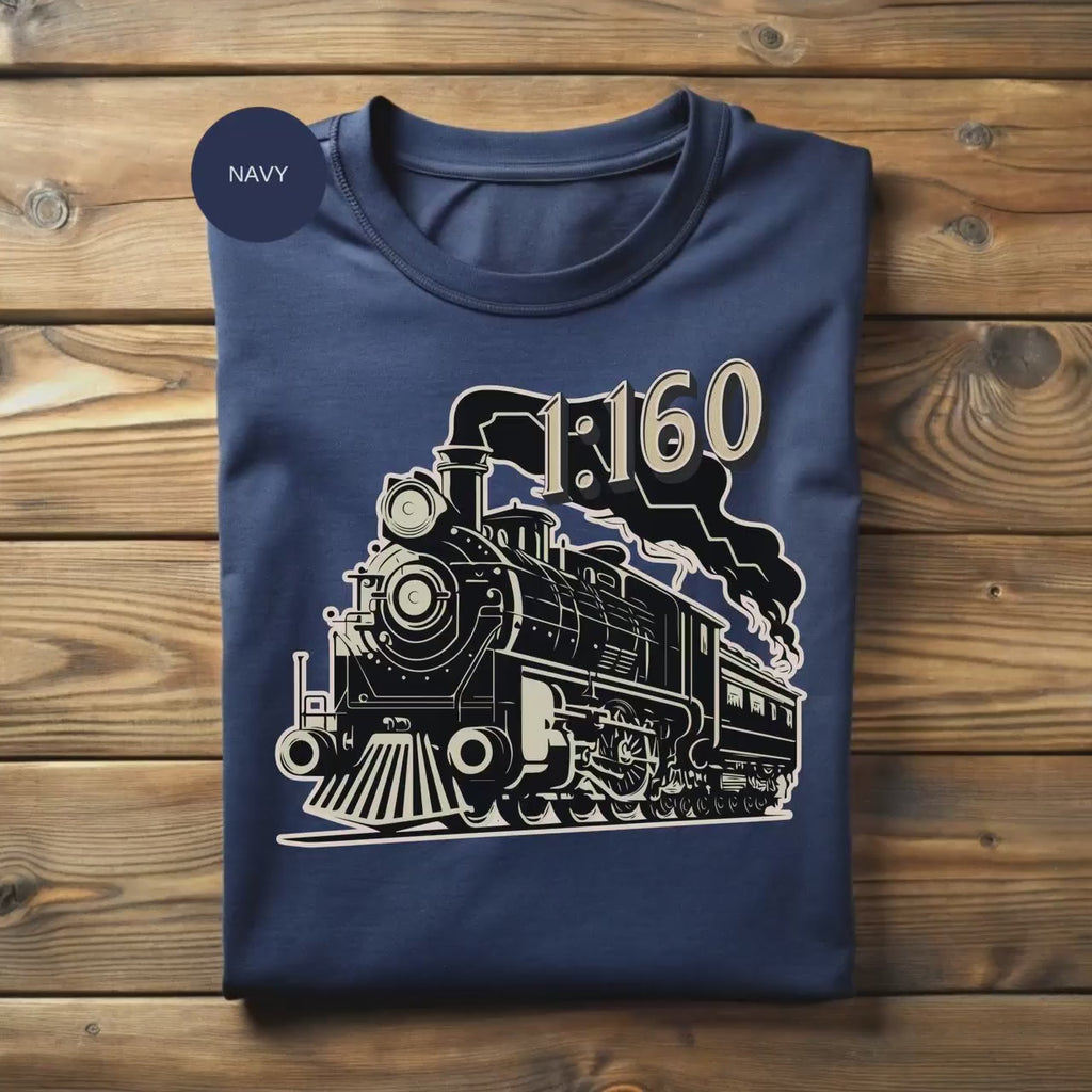 Vintage Steam Train T-Shirt, Railroad Engine Tee, 1 160 Scale Train Shirt, Train Lover Gift, Locomotive T Shirt, Railway Fan T-Shirt