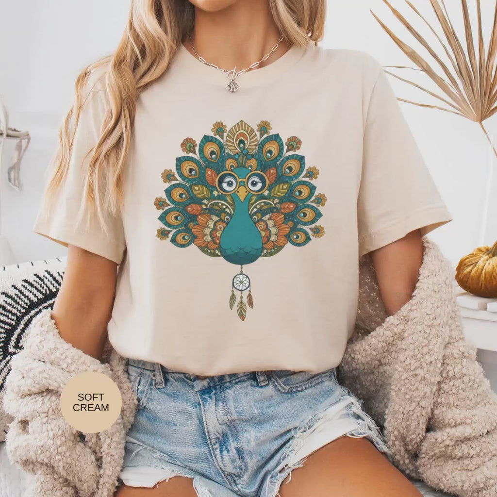 Peacock T-Shirt, Bird Shirt, Animal Tee, Graphic T Shirt, Dream Catcher Shirt, Stylish T-shirt, Trending Shirt, Animal Lover Gift