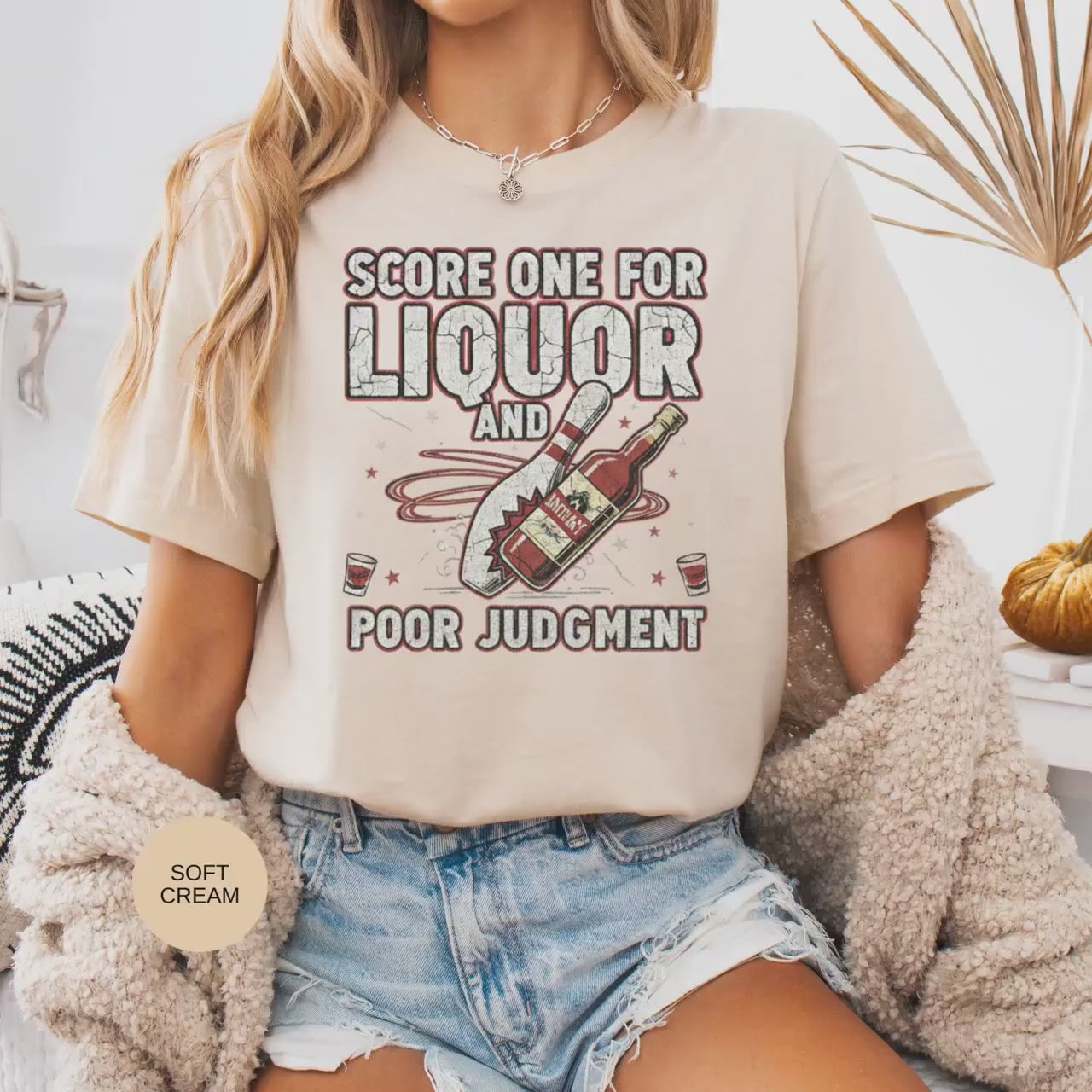 Liquor Shirt Cotton Graphic Tee: Bold Drinking Humor Slogan Unisex Top Score One Liquor and Poor Judgement