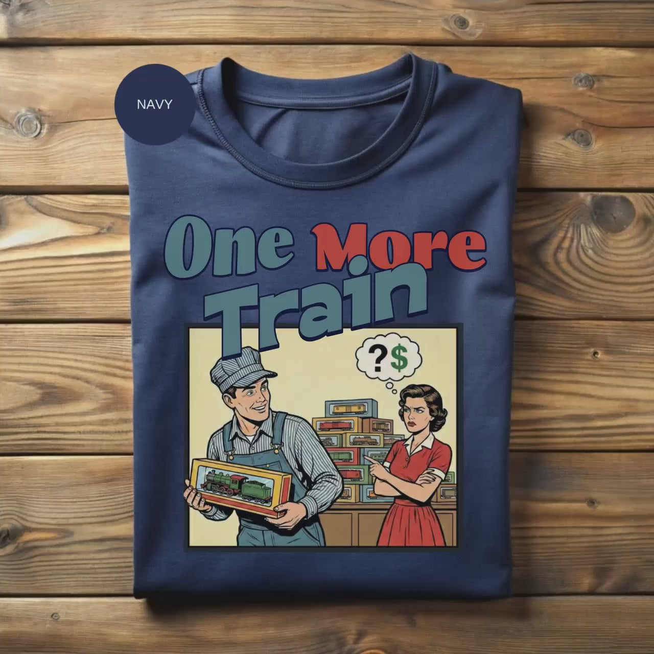 Just One More Train T-Shirt, Funny Train Lover Tee, Model Train Gift, Railroad Humor Shirt, Hobbyist T-Shirt, Train Collector T-Shirt