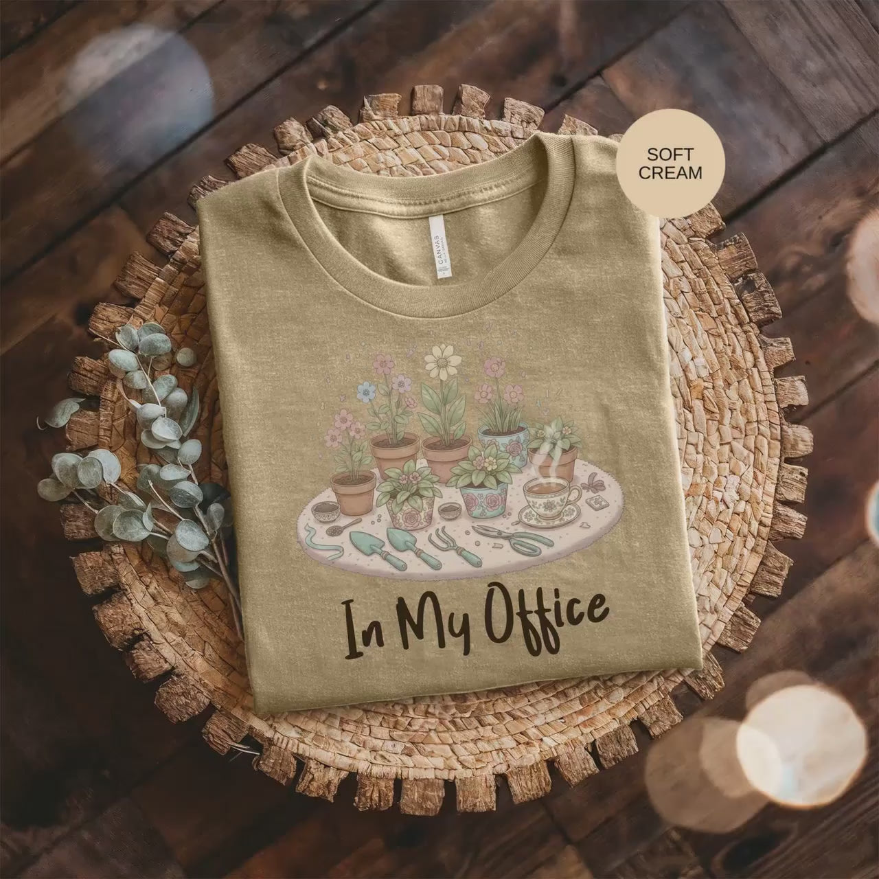 In My Office T-Shirt, Cute Flower Pots Shirt, Gardener Shirt, Floral Tea Cup T-Shirt, Plant Lover Gift, Gardening Shirt, Office T-Shirt