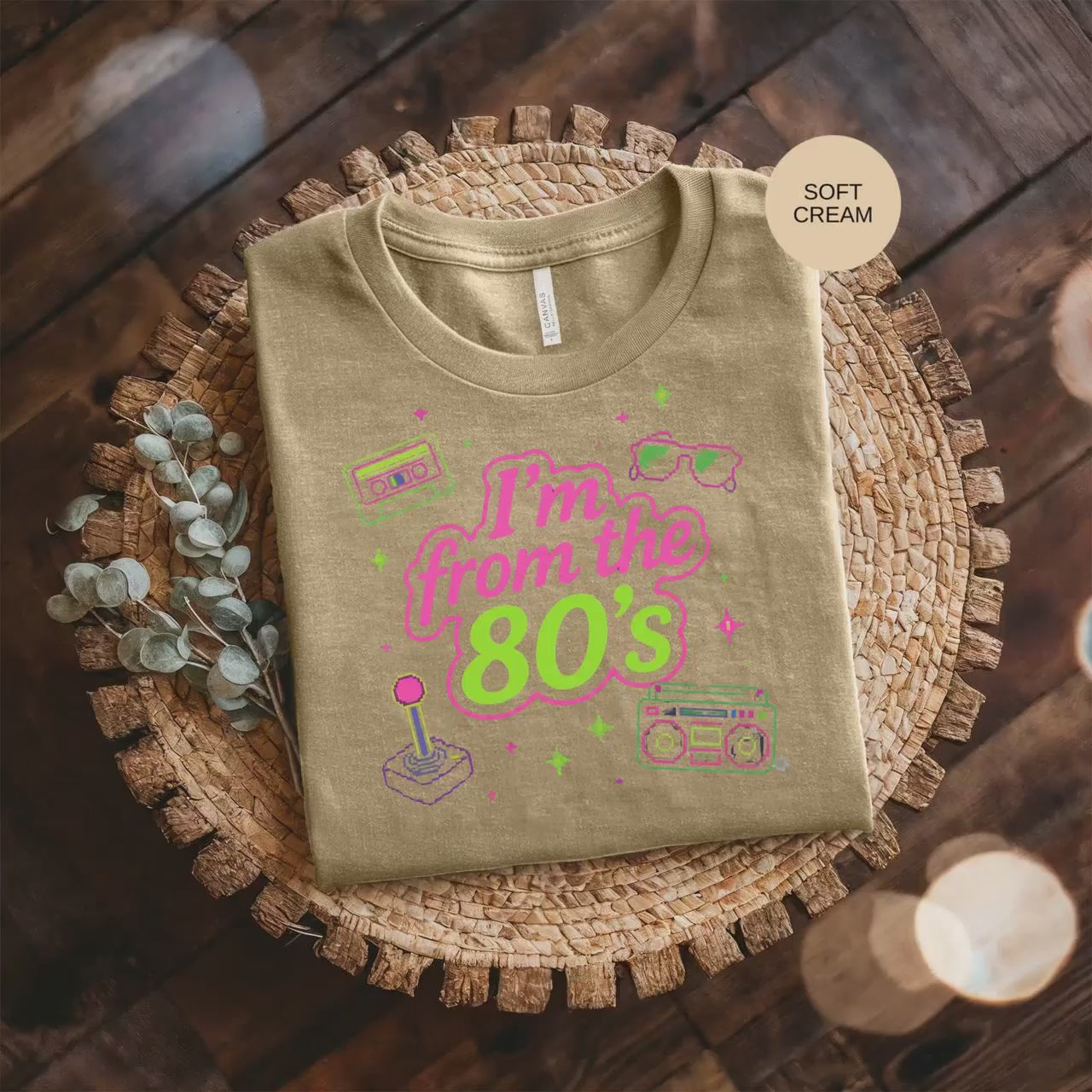80s Retro T-Shirt, Vintage Graphic Tee, 1980s Style Shirt, Throwback Gift, Neon Cassette Shirt, Old School Boombox T-Shirt